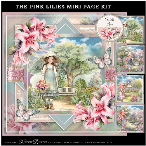 The Pink Lilies Mini Page Kit 