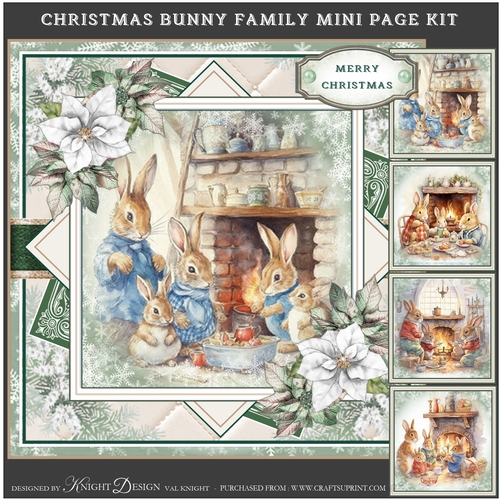Christmas Bunny Family Mini Page Kit