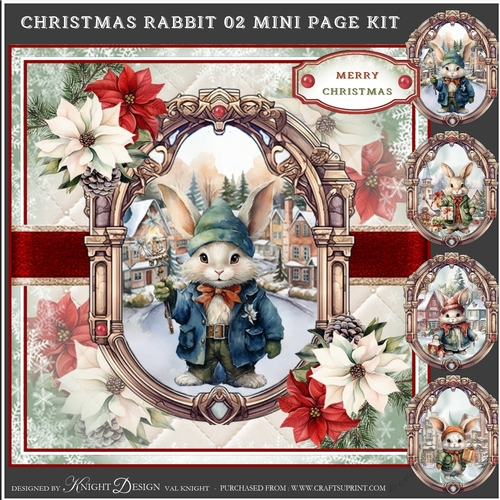 Christmas Rabbit 02 Mini Page Kit