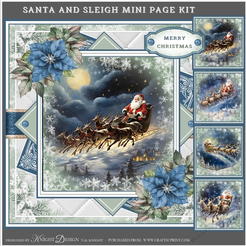 Santa And Sleigh Mini Page Kit