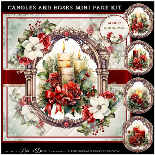 Candles And Roses Mini Page Kit