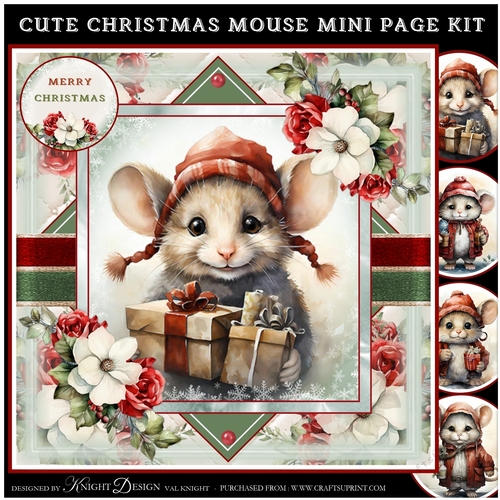 Cute Christmas Mouse Mini Page Kit