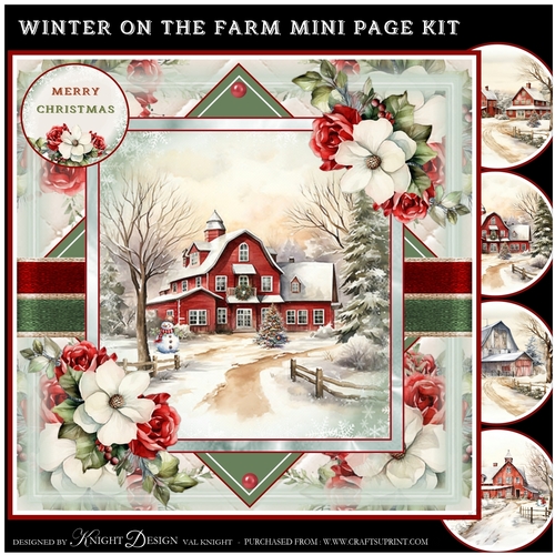 Winter On The Farm Mini Page Kit