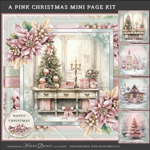 A Pink Christmas Mini Page Kit