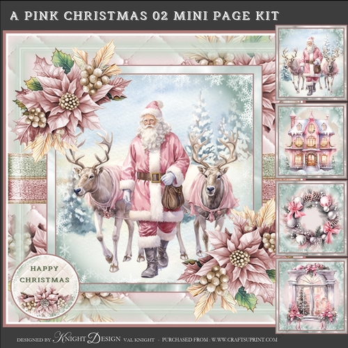 A Pink Christmas 02 Mini Page Kit