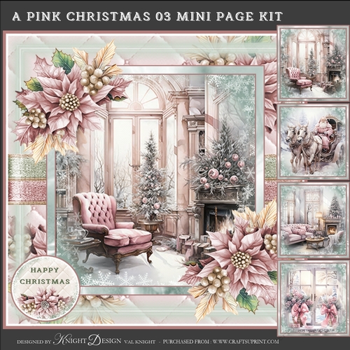 A Pink Christmas 03 Mini Page Kit