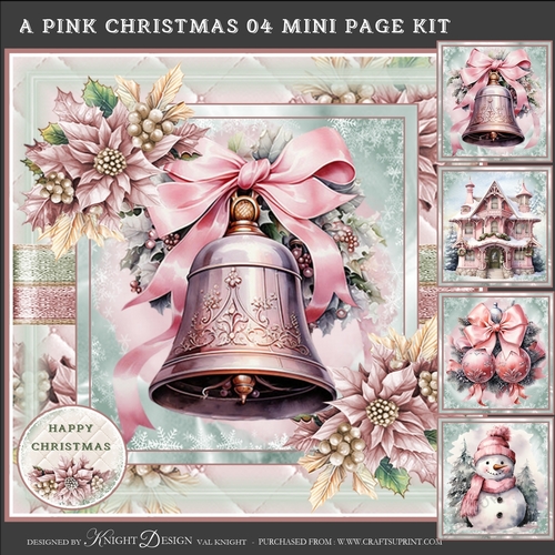 A Pink Christmas 04 Mini Page Kit