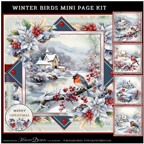 Winter Birds Mini Page Kit