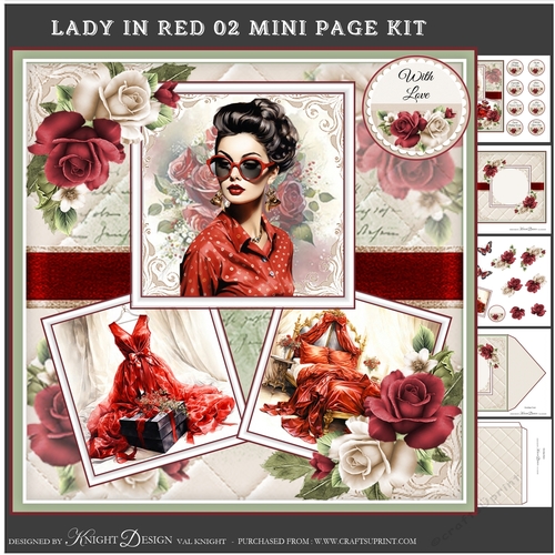 Lady In Red 02 Mini Page Kit