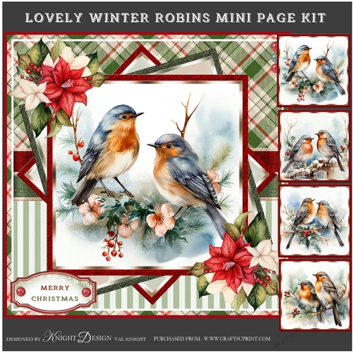 Lovely Winter Robins Mini Page Kit