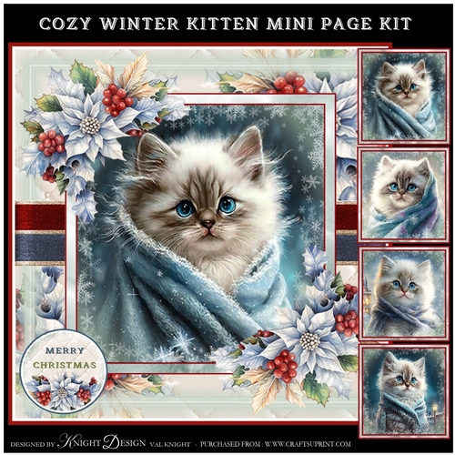 Cozy Winter Kitten Mini Page Kit