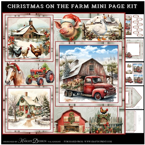 Christmas On The Farm Mini Page Kit