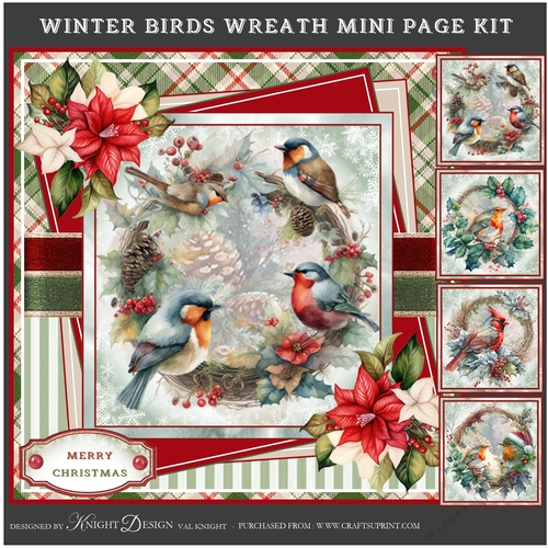 Winter Birds Wreath Mini Page Kit