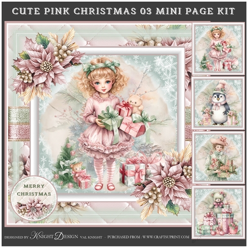Cute Pink Christmas 03 Mini Page Kit