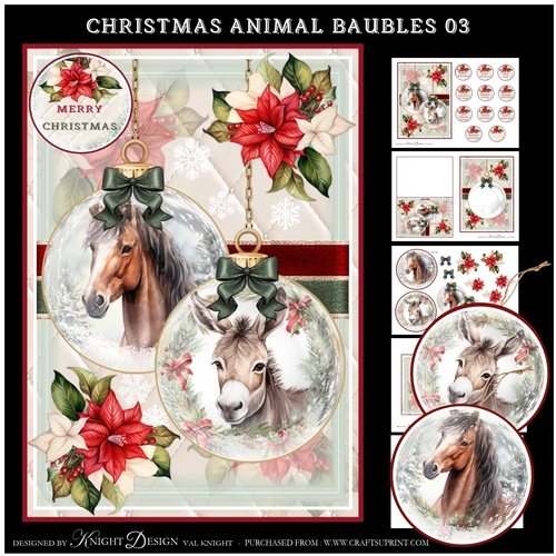 Christmas Animal Baubles 03 Mini Page Kit