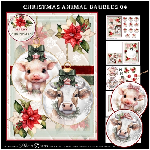 Christmas Animal Baubles 04 Mini Page Kit