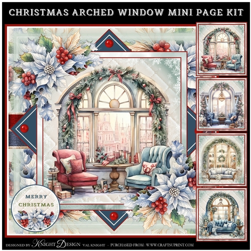 Christmas Arched Window Mini Page Kit