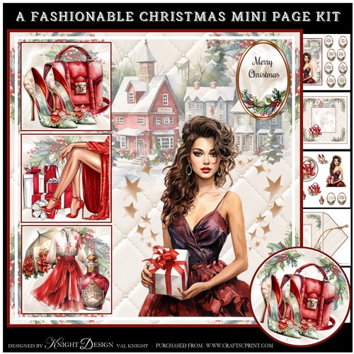 A Fashionable Christmas Mini Page Kit