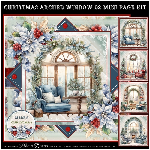 Christmas Arched Window 02 Mini Page Kit