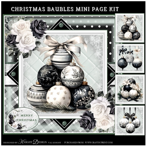 Christmas Baubles Mini Page Kit