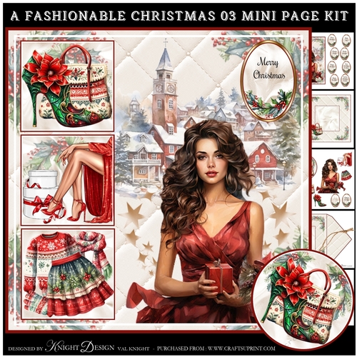 A Fashionable Christmas 03 Mini Page Kit