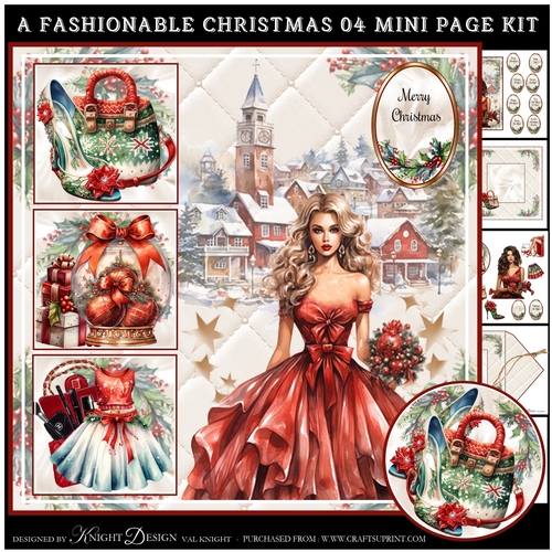 A Fashionable Christmas 04 Mini Page Kit