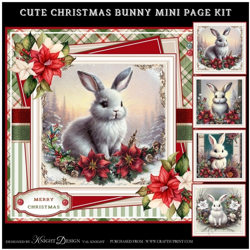 Cute Christmas Bunny Mini Page Kit