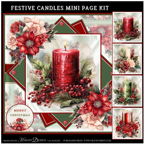 Festive Candles Mini Page Kit
