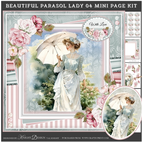 Beautiful Parasol Lady 04 Mini Page Kit
