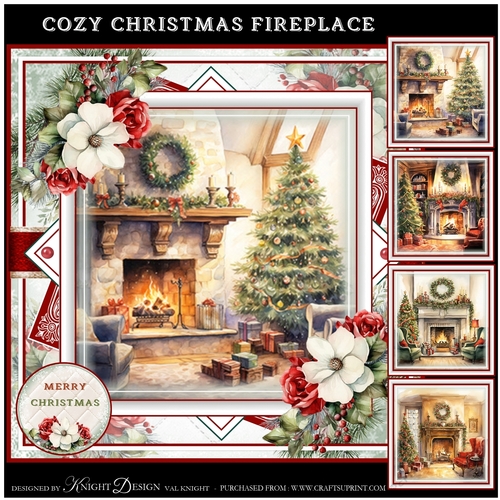 Cozy Christmas Fireplace Mini Page Kit 