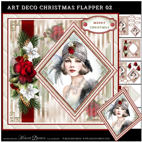 Art Deco Christmas Flapper 02 Mini Page Kit