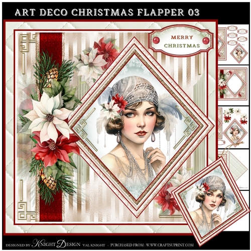 Art Deco Christmas Flapper 03 Mini Page Kit