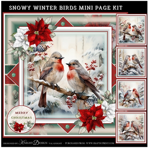 Snowy Winter Birds Mini Page Kit 