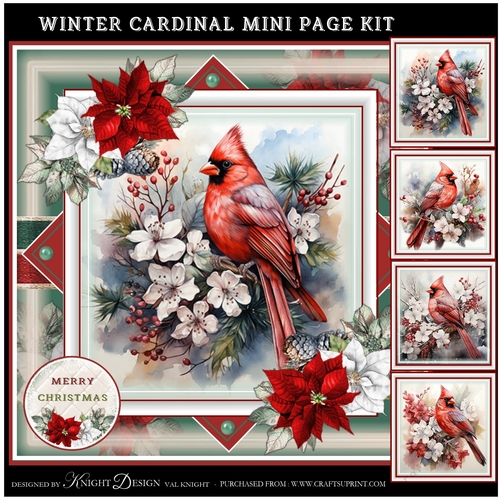Winter Cardinal Mini Page Kit 