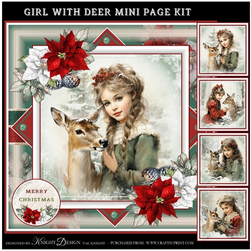 Girl With Deer Mini Page Kit
