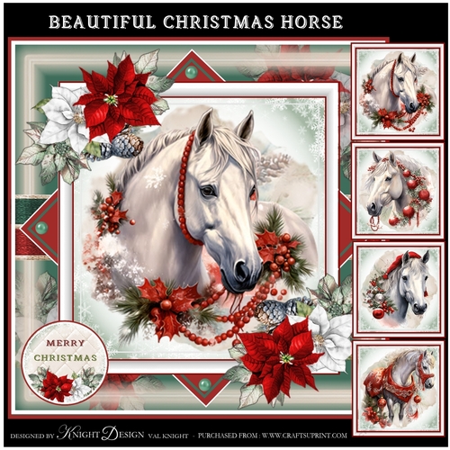 Beautiful Christmas Horse Mini Page Kit