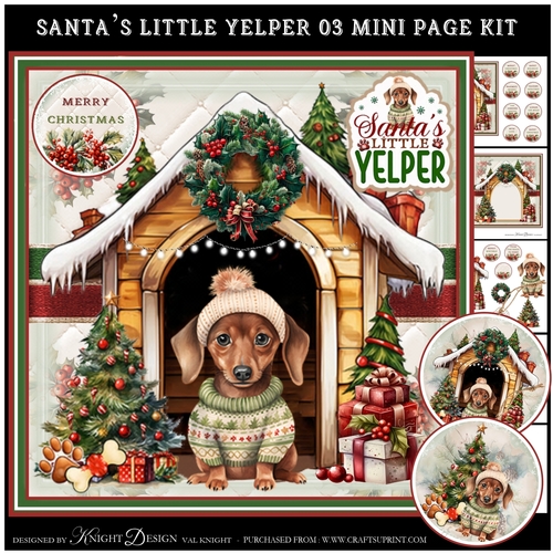 Santas Little Yelper 03 Mini Page Kit