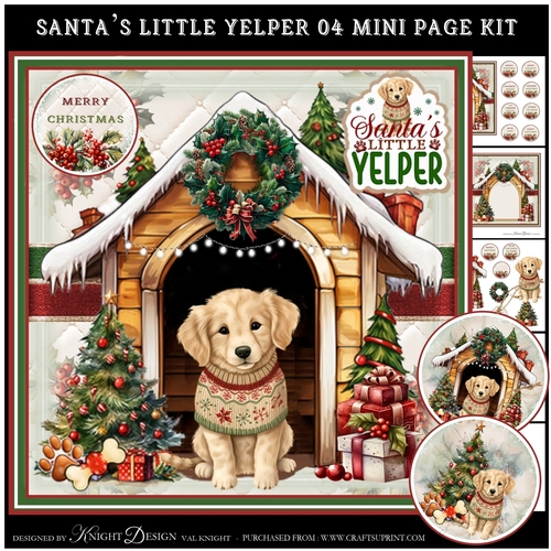 Santas Little Yelper 04 Mini Page Kit