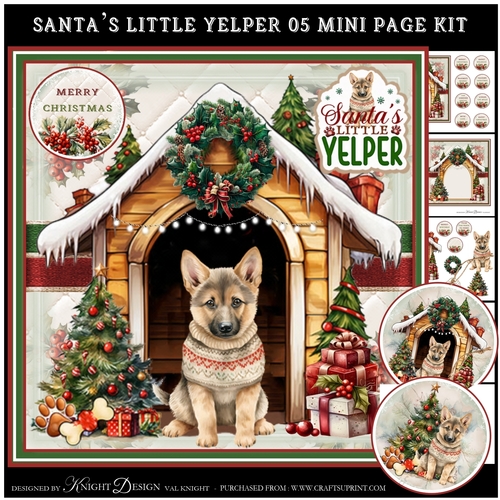 Santas Little Yelper 05 Mini Page Kit