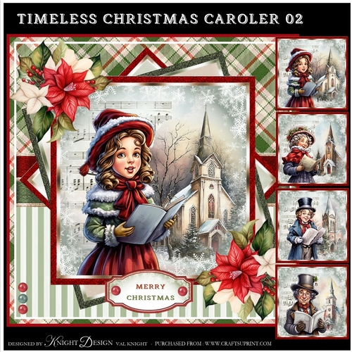Timeless Christmas Caroler 02 Mini Page Kit 