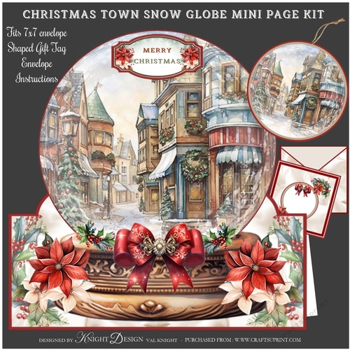 Christmas Town Snow Globe Shaped Mini Page Kit