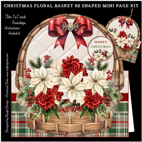 Christmas Floral Basket 02 Shaped Mini Page Kit