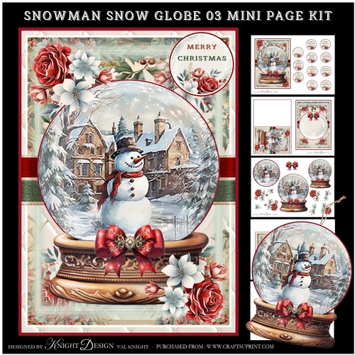 Snowman Snow Globe 03 Mini Page Kit