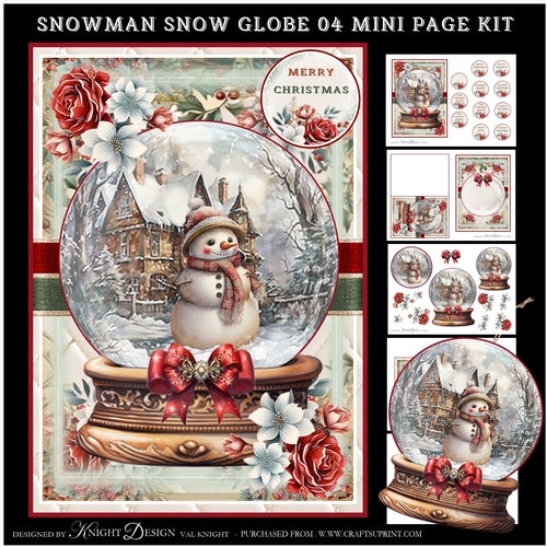 Snowman Snow Globe 04 Mini Page Kit