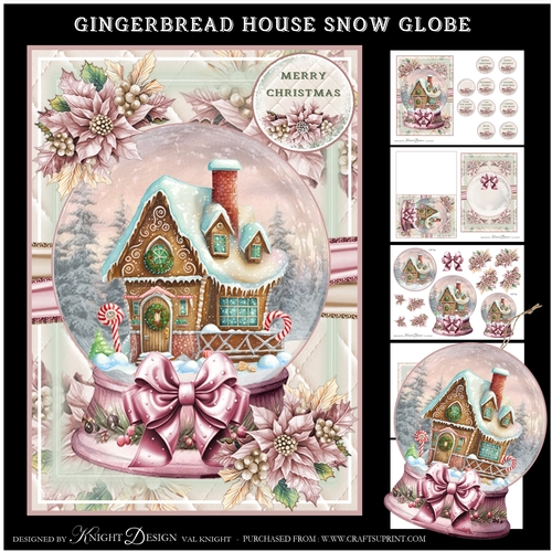 Gingerbread House Snow Globe Mini Page Kit