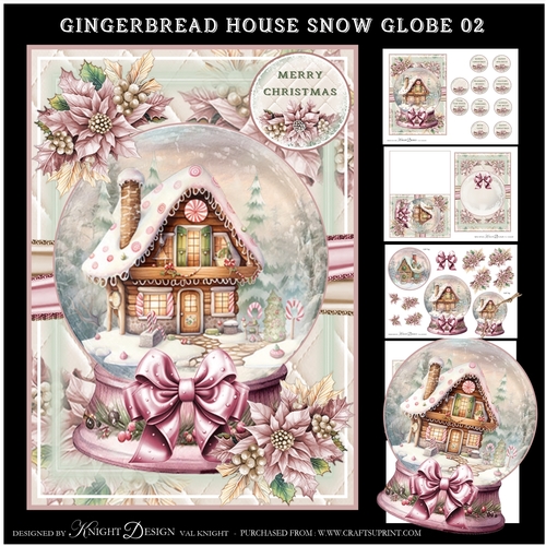 Gingerbread House Snow Globe 02 Mini Page Kit