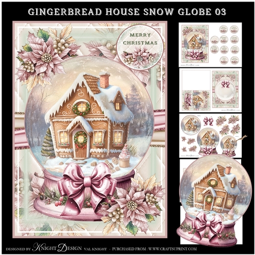 Gingerbread House Snow Globe 03 Mini Page Kit