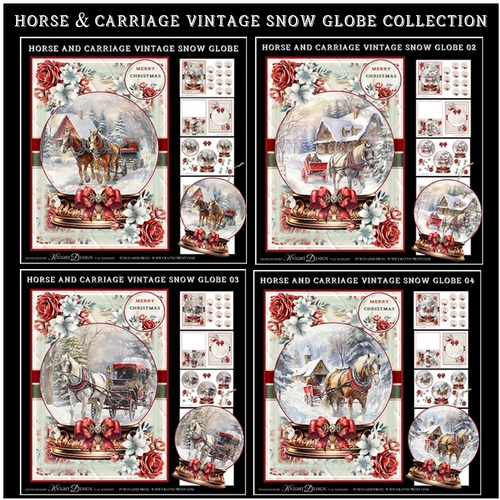 Horse And Carriage Vintage Snow Globe Collection