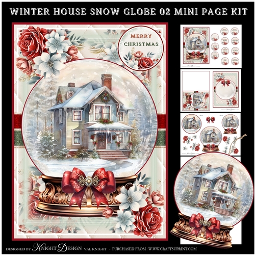 Winter House Snow Globe 02 Mini Page Kit