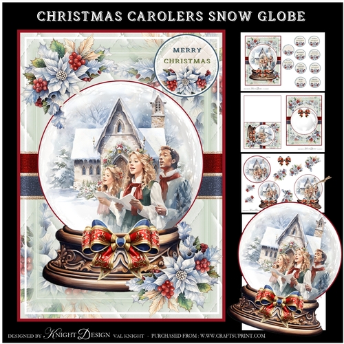 Christmas Carolers Snow Globe Mini Page Kit